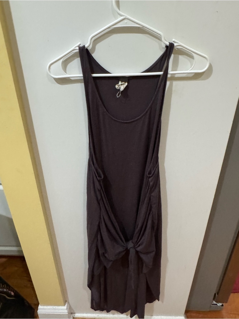 We The Free Dark Brown Knot-Front Tank Dress